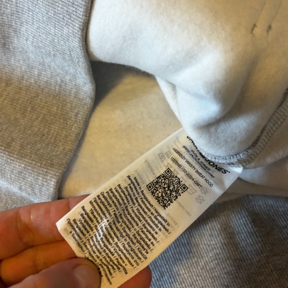 Jack & Jones gray and blue Brooklyn varsity hoodie NWT - Picture 8 of 10